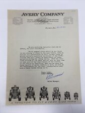 1917 Avery Company Tractors Peoria IL Letterhead Correspondence Farming Letter picture