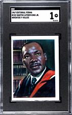 1967 Ed Ferma Inventos Y Viajes Martin Luther King JR MLK Trade Card SGC 1 picture