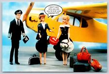 Barbie Ken Doll 60s Fashion Postcard American Airlines Uniforms Pilot Stewardess picture
