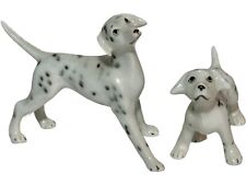 Vintage Set 2 Miniature Dalmatians Shiken Bone China Dogs Figurines Puppies picture
