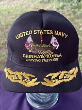 Vintage UNITED STATES NAVY Serving the Fleet Chinhea Korea Cap Hat WWll ❤️sj7m57 picture