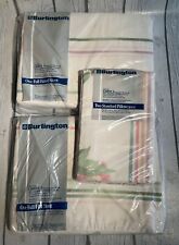 NOS Vintage Burlington Full Sheet Set Pillowcases Flat Fitted Watercolor Floral picture