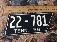 1956 Tennessee State Shape License Plate #22-781 Weakley County RePainted picture