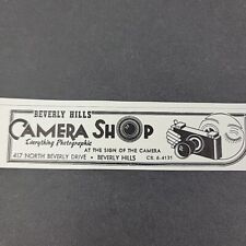 Vtg 1947 Print Ad Beverly Hills Camera Shop MINI AD Everything Photographic picture