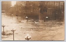 Dayton OH RPPC 1913 Flood Horses Wading in Water Real Photo Antique Postcard picture