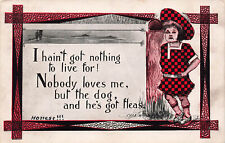 A/S COBB SHINN NOBODY LOVES ME BUT THE DOG VINTAGE POSTCARD 1915 081723 S picture