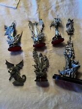 7  Vintage Perth Pewter Figurines Fantasy Lot Wizards and Dragons picture