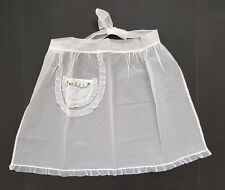 1950s 60s vintage Semi Sheer Swiss Dot embroidered Apron unused picture