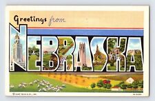 Postcard Nebraska NE Large Letter Linen 1948 Posted picture