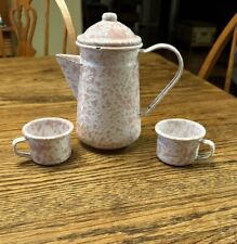 Crow Canyon Enamelware, Pink Marble Style, Children Teapot 2cups picture