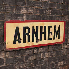 WW2 ARNHEM ROAD SIGN - French Repro Army Wall Plaque - Military - Steel Aged picture