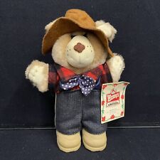 Wendys Farrell Furskin Happy Holiday Plush Bear Stuffed Animal Toy Vintage 1986 picture
