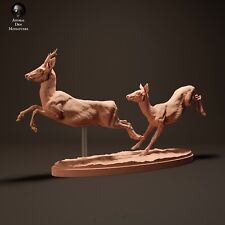 Breyer size 1/9 trad resin companion animal roe deer and buck leaping picture