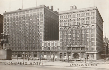 Vintage Postcard Congress Hotel Chicago, Illinois Unposted Black & White Picture picture