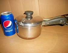 Vintage Revere Ware 1 Quart/Qt Sauce Pan Pre 1968 Double Ring With Lid-Well Used picture