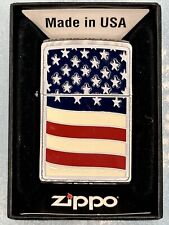 Vintage 2010 United States Flag Emblem Chrome Zippo Lighter American picture
