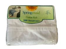 Springmaid Full Sheet  Set White  200 Thread Count Cotton Rich New picture