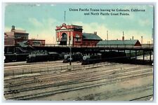 c1940's Union Pacific Trains Leaving Colorado California CA Unposted Postcard picture