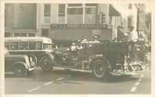 Postcard RPPC Photo 1936 Street Scene fire engine occupation 22-12873 picture