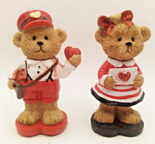 Valentine's Day Bears Couple Boy Girl Resin Tabletop Mantle Home Decor Set 4.5