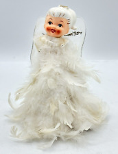 Vtg 1950’s Porcelain Head White Feather Holt Howard Japan Xmas Angel Christmas picture