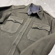 Vintage 40s 50s Military Officers Air Force Army Shirt M Heavy Olive Drab picture