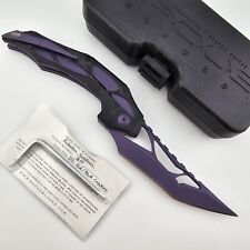 Brous Blades 1 of 1 Custom Echelon Folding Knife Purple Cerakote Carbon Fiber D2 picture