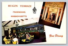 Postcard Massachusetts Framingham Beacon Terrace Restaurant Dual Views C810 picture