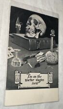 I’m on The Water Wagon Now Postcard Skull Smoking Gambling Achohol  picture