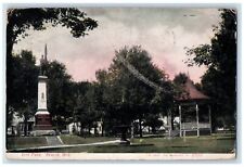 1910 Monument Bandstand City Park Berlin Wisconsin WI Posted Postcard picture