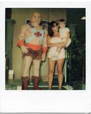 Vintage 1980s Polaroid Photo HE-MAN Meet & Greet Creepy Costume MOTU weird Odd picture