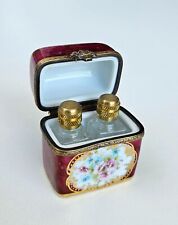 Vintage Limoges Porcelain Trinket Box with Perfume Bottle France picture