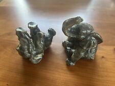 Pair Of Two Playful Baby Elephants Small Decor Resin Dorm Nursing Home Decor picture