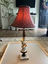 Vtg Cherub Lamp Ceramic Angels With Victorian Brass Base Poland Rewired picture