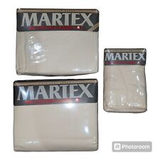 Vintage MARTEX Full Flat , Fitted Sheets & 2 Pillowcases BEIGE IVORY NOS Cotton  picture