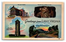 Postcard Greetings from Luray, VA Virginia linen 1948 I52 picture