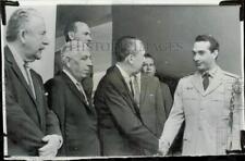 1961 Press Photo Gen. Rafael Trujillo jr. greets O.A.S. fact-finding commission picture