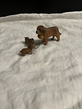 VTG GERMAN HAND CARVED WOODEN 3 PIECE FAMILY ST BERNARD DOG & PUPPIES picture