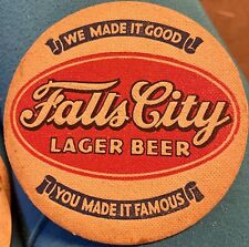 FALLS CITY BEER CARDBOARD COASTER VINTAGE ADVERTISING YOU MADE IT FAMOUS 4 1/4