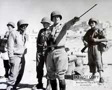 GENERAL GEORGE S. PATTON U.S. ARMY GOING OVER STRATEGY WWII - 8X10 PHOTO (WW225) picture