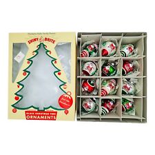 Christopher Radko Jolly Santa Asst Shapes Glass Christmas Ornaments 4” Set Of 12 picture