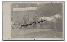 RPPC Horse Drawn Ice Company Wagon MN? Wadena? Vintage Real Photo Postcard picture