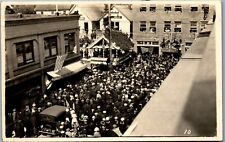 1923 RPPC PRESIDENT HARDING at KETCHIKAN AK, CROWD, SAILORS, LIBRARY Postcard PS picture