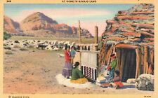 Postcard NM At Home in Navajo Land 1933 Linen Unposted Vintage PC H3624 picture