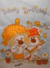 Vintage 1980's WOOFITS Elton & Angela Cartoon Birthday Party Tablecloth SEALED picture