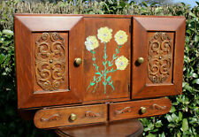 VINTAGE 1960s wood apothecary wall cabinet  picture