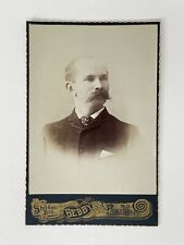 Victorian Cabinet Card Photo Handsome Man With Mustache Pawtucket, R. I. Antique picture