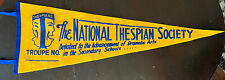 VTG 1950s Unused/Unmarked National Thespian Society Felt Pennant Gold & Blue picture