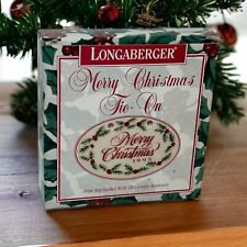 Longaberger 1995 Merry Christmas Tie On Oval Design Holly & Berries 32441 picture
