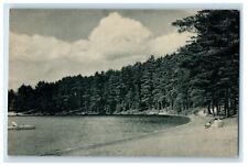 Private Sand Beach Crooning Pines Adirondacks Warrensburg New York NY Postcard picture